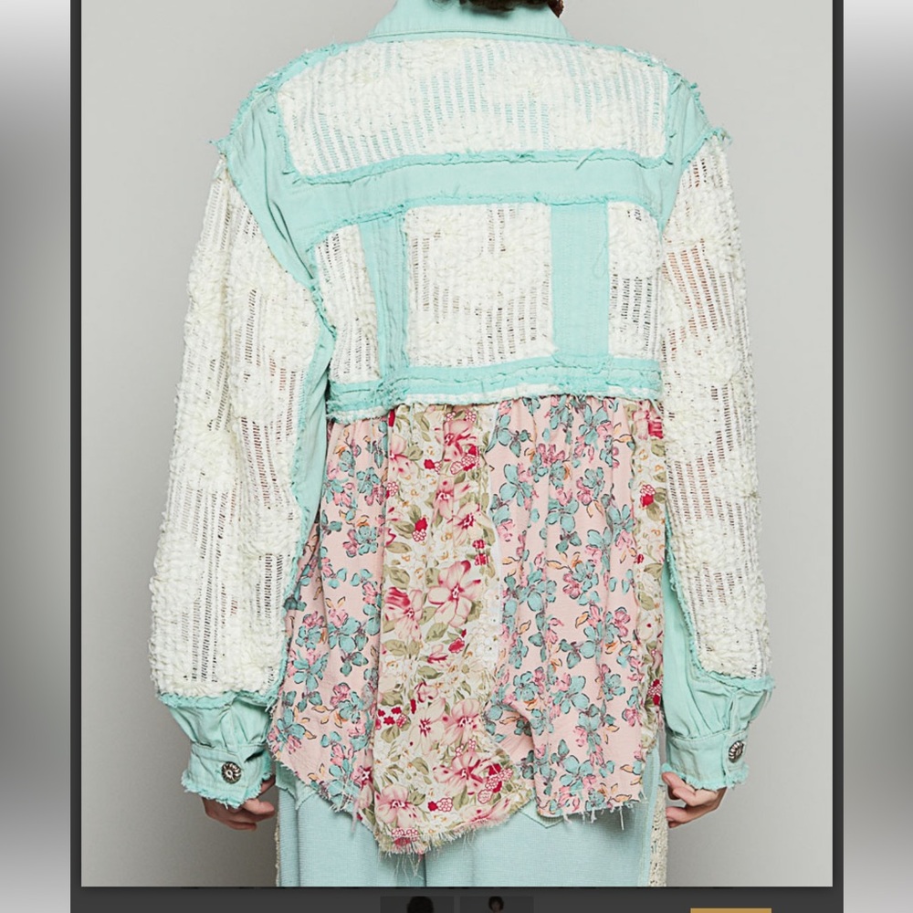 Pol Pink Floral Patchwork Jacket - image 4